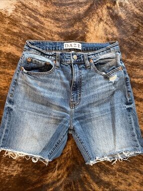 DAZE Light Blue Distressed Denim Shorts